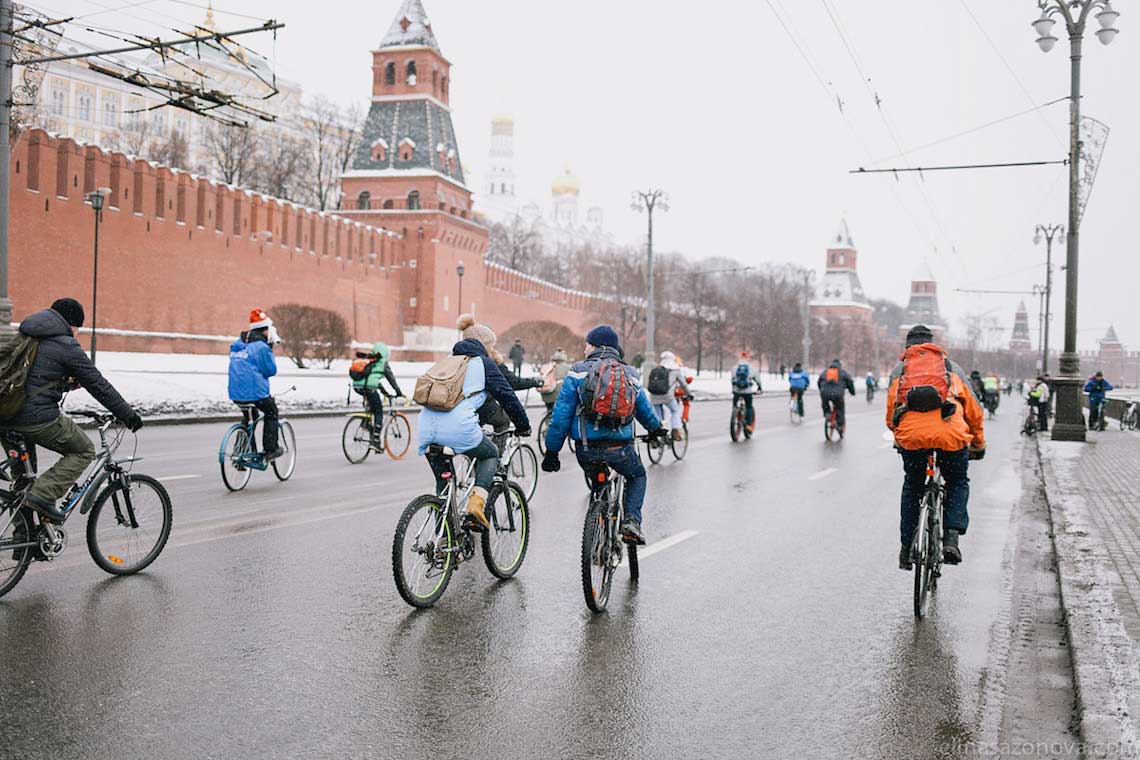 Mosca Winter Bike Parade. Pedalare a -27° si può