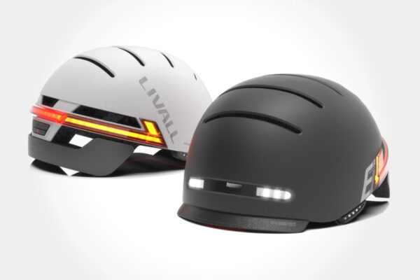 Casco Bici LIVALL C20 Bianco Con Luci LED | Taglia L (57-61 Cm) | Sicurezza Urbana Con SOS E Stop Smart